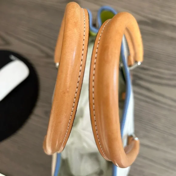 Vintage Coach Canvas & Blue Leather Bag - Picture 13 of 13